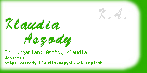 klaudia aszody business card