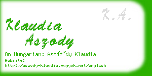 klaudia aszody business card